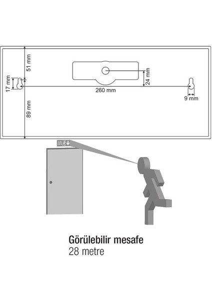 Sealite AS-3111 Acil Çıkış Yönlendirme Armatürü Kesintide 60 Dak. Yanan 20XF LED