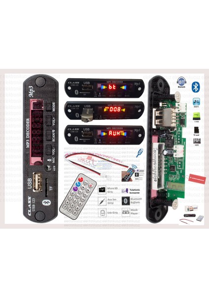 TF-123 USB Bluetooth Oto Teyp Usb/sd Çevirici Aux Kumandalı 12V Telefonla Konuşma Özellikli