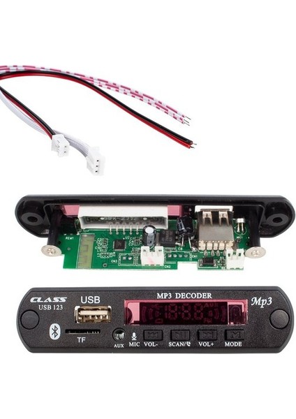 USB123 Bluetooth Oto Teyp Mp3 Çevirici Dc 12 Volt Bt-Speaker  USB Sd Çevirici Aux Girişli Araba