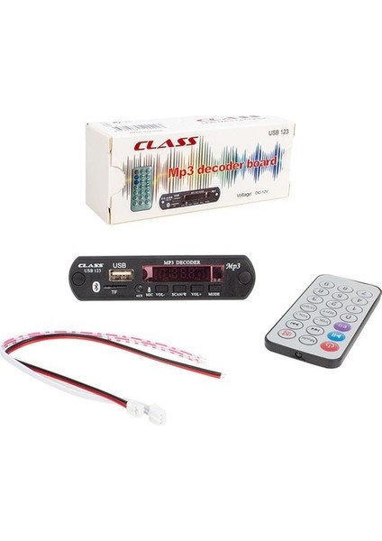 USB123 USB Li Bluetoothlu Oto Teyp Usb/sd Çevirici Aux Kumandalı 12 Volt Mikrofonlu ve Tlf Görüşmeli