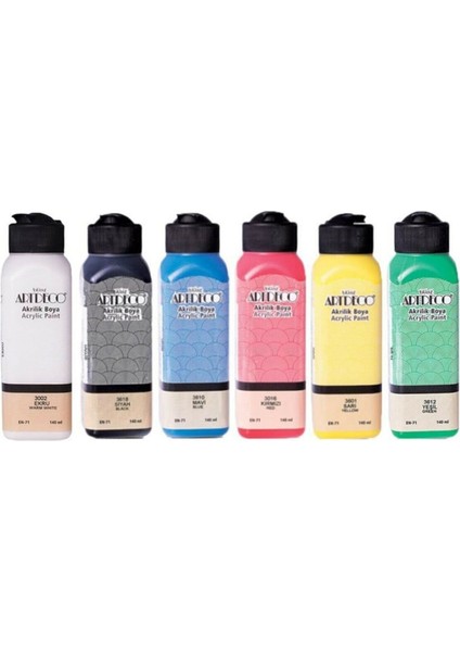 Canlı Renkler Akrilik Boya 6'lı 140 ml