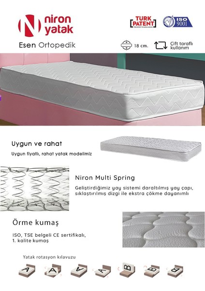 Niron Esen Yatak NMS Yaylı Sert 100 x 200 Cm Tek Kişilik Yatak