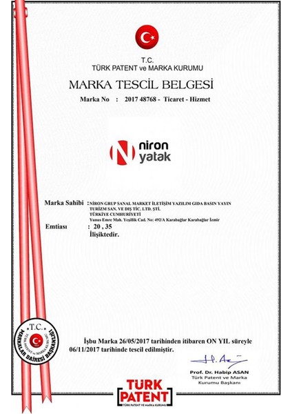 Niron Hazan Yatak NMS Yaylı 100 x 200 Cm Tek Kişilik Sert TamOrtopedik Yatak