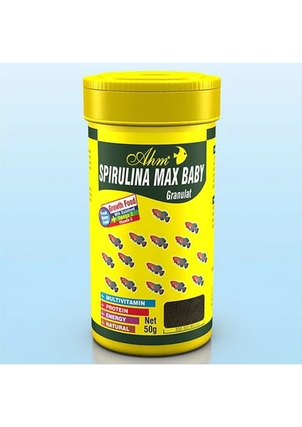 Ahm Marin Spirulina Max Baby Yavru Balık Yemi 100 ml