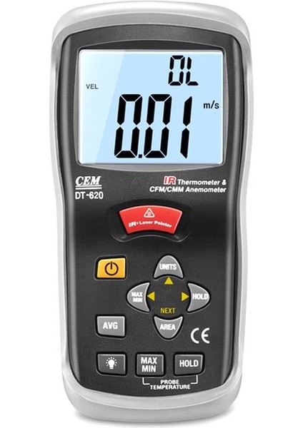 DT-620 Debi Ölçer Anemometre & Infrared Termometre
