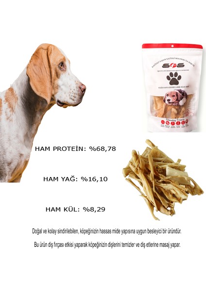 Köpek Ödülü Kuzu Kafa Derisi 100 g