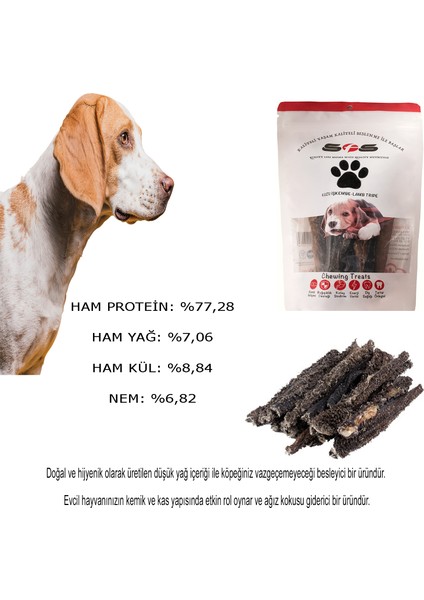 Doğal Kurutulmuş Köpek Ödülü Kuzu İşkembe 100 g