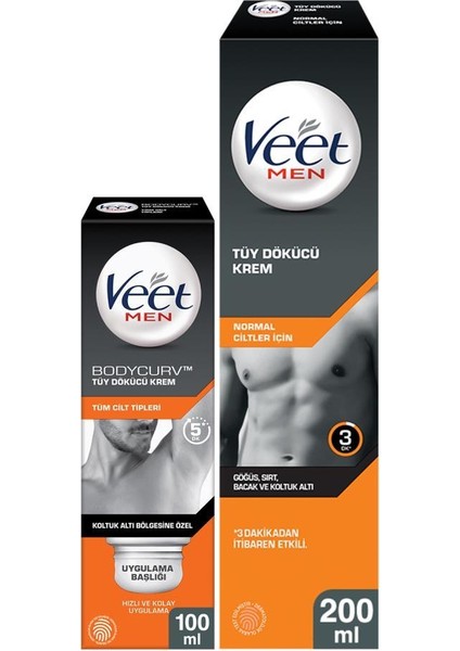 200ml Tüy Dökücü Krem + Veet Men Koltuk Altına Özel 100ml Tüy Dökücü Krem