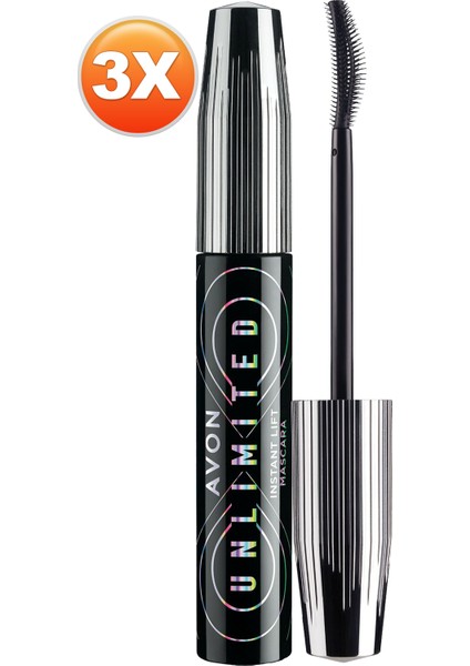 Unlimited Kirpiklere Kalkık Görünüm Veren Maskara 10 Ml. Blackest Black Üçlü Set fiyatları