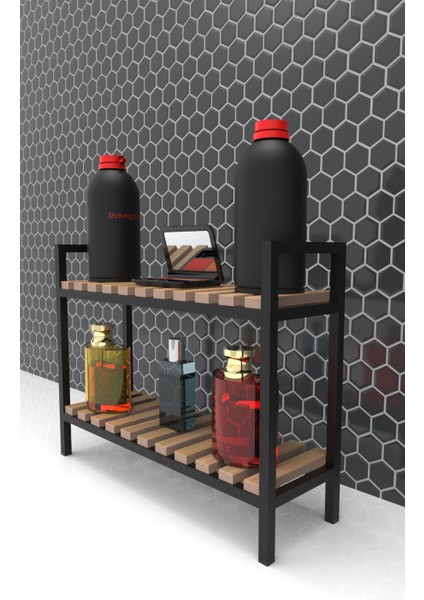 Dolap - Tezgah Üstü Banyo Toparlayıcı Organizer Metal - Ahşap Kombinli Raf Sistemi fiyatları