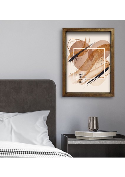 Gift Yatak Odası Konseptli Doğal Masif Ahşap Çerçeveli Tablo 45X65CM-30