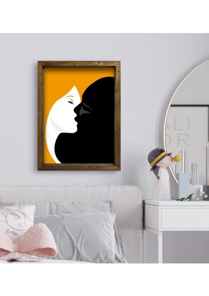 Gift Yatak Odası Konseptli Doğal Masif Ahşap Çerçeveli Tablo 45X65CM-23 fiyatları