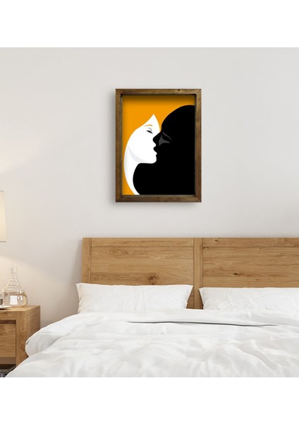 Gift Yatak Odası Konseptli Doğal Masif Ahşap Çerçeveli Tablo 45X65CM-23 fırsatları