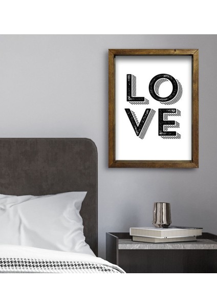 Gift Yatak Odası Konseptli Doğal Masif Ahşap Çerçeveli Tablo 45X65CM-81