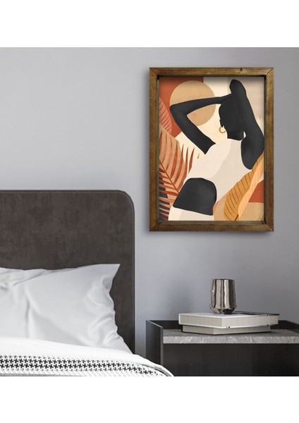 Gift Yatak Odası Konseptli Doğal Masif Ahşap Çerçeveli Tablo 45X65CM-11