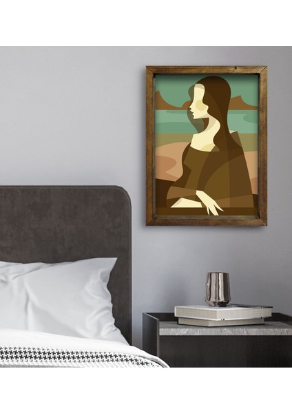 Gift Yatak Odası Konseptli Doğal Masif Ahşap Çerçeveli Tablo 45X65CM-5