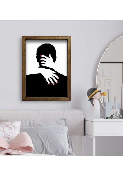 Gift Yatak Odası Konseptli Doğal Masif Ahşap Çerçeveli Tablo 45X65CM-4 fiyatları