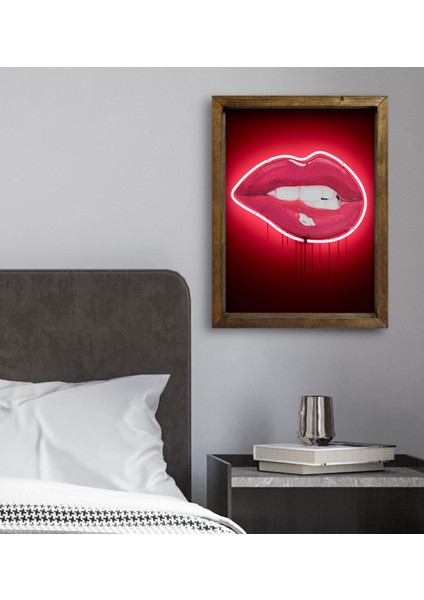 Gift Yatak Odası Konseptli Doğal Masif Ahşap Çerçeveli Tablo 45X65CM-82