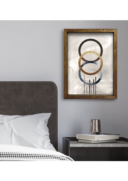 Gift Yatak Odası Konseptli Doğal Masif Ahşap Çerçeveli Tablo 45X65CM-72