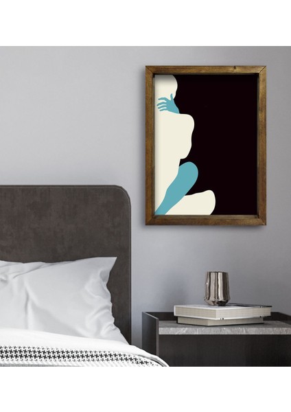 Gift Yatak Odası Konseptli Doğal Masif Ahşap Çerçeveli Tablo 45X65CM-93