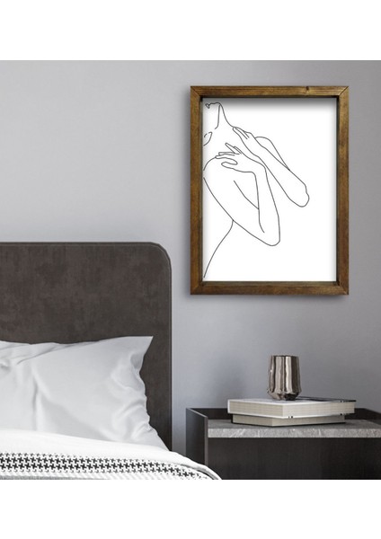 Gift Yatak Odası Konseptli Doğal Masif Ahşap Çerçeveli Tablo 45X65CM-37