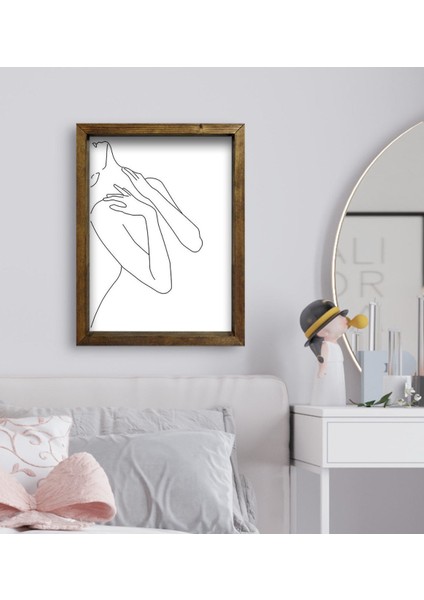 Gift Yatak Odası Konseptli Doğal Masif Ahşap Çerçeveli Tablo 45X65CM-37 fiyatları