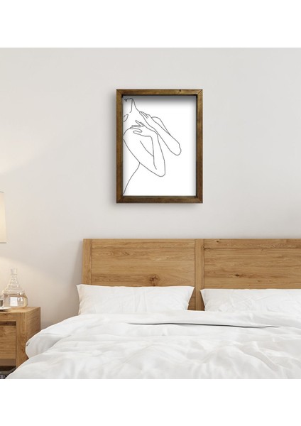 Gift Yatak Odası Konseptli Doğal Masif Ahşap Çerçeveli Tablo 45X65CM-37 fırsatları