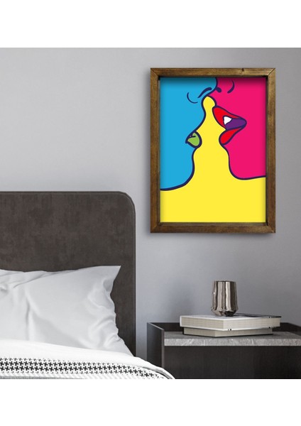 Gift Yatak Odası Konseptli Doğal Masif Ahşap Çerçeveli Tablo 45X65CM-35