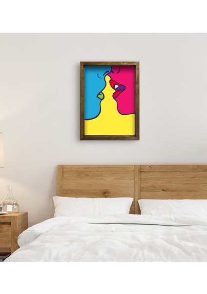 Gift Yatak Odası Konseptli Doğal Masif Ahşap Çerçeveli Tablo 45X65CM-35 fırsatları