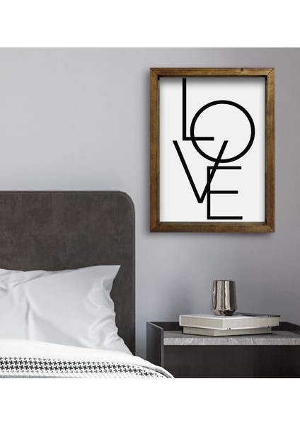 Gift Yatak Odası Konseptli Doğal Masif Ahşap Çerçeveli Tablo 45X65CM-101