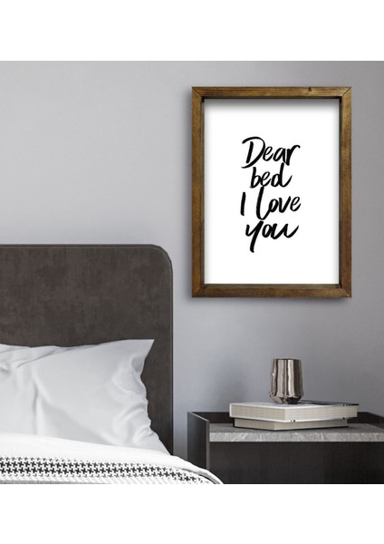 Gift Yatak Odası Konseptli Doğal Masif Ahşap Çerçeveli Tablo 45X65CM-97