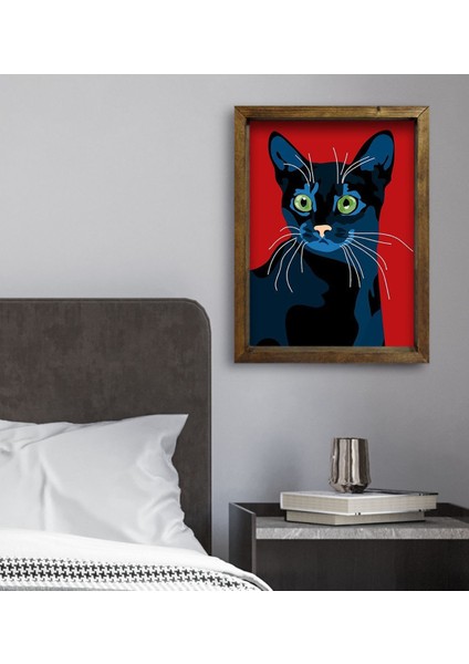 Gift Yatak Odası Konseptli Doğal Masif Ahşap Çerçeveli Tablo 45X65CM-98