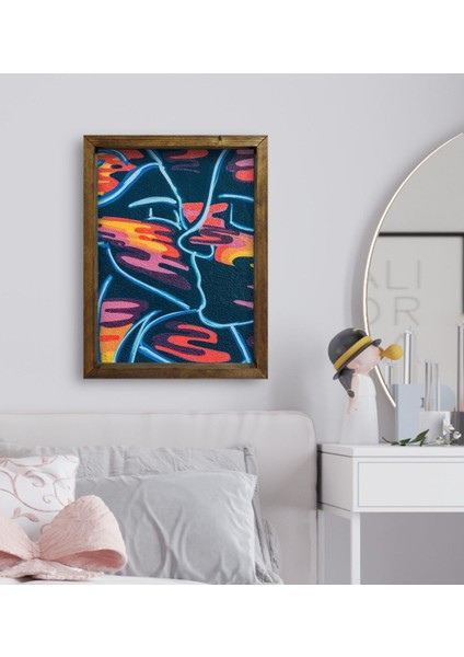 Gift Yatak Odası Konseptli Doğal Masif Ahşap Çerçeveli Tablo 45X65CM-92 fiyatları