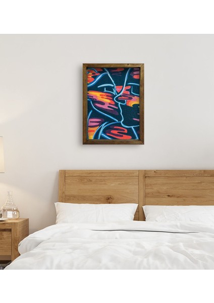 Gift Yatak Odası Konseptli Doğal Masif Ahşap Çerçeveli Tablo 45X65CM-92 fırsatları