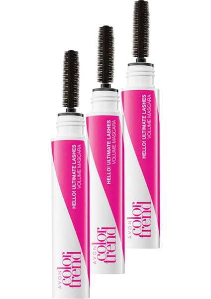 Hello! Ultimate Lashes Maskara 10 gr Black Üçlü Set