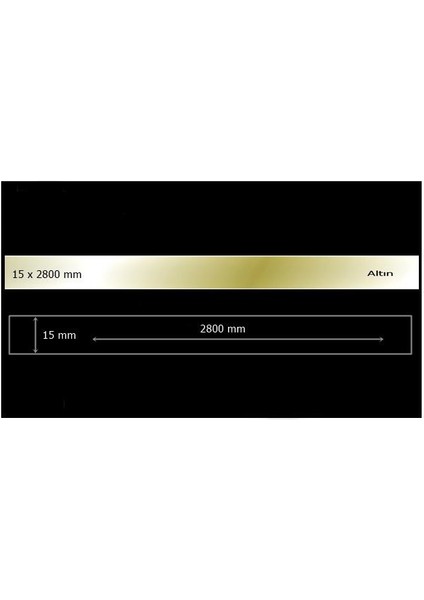 Aynalı Pleksi Mobilya Süsü Şerit 2800 mm Altın - 15 mm x 2800 mm
