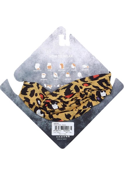 6220C - Animal Print Çok Fonksiyonlu Bandana