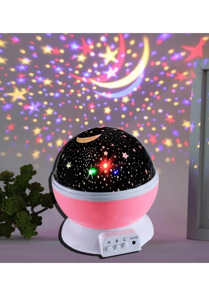 Starmaster Klc-03 3 x Kalem Pilli + 5 Volt Yıldız Yansıtmalı Küre Tip Gece Lambası
