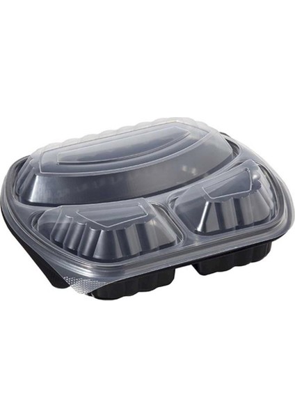 Siyah Plastik 3 Gözlü Kap+Kapak 50 'li