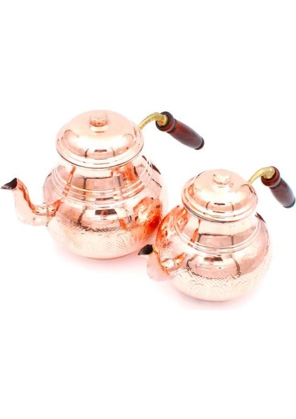 Bakır Çaydanlık Lale Desenli Bakır Renk fiyatları