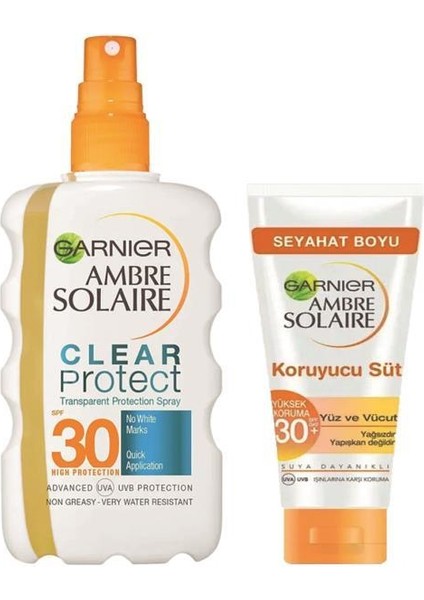 Ambre Solaire Clear Protect Koruyucu Sprey & Ambre Solaire Koruyucu Süt