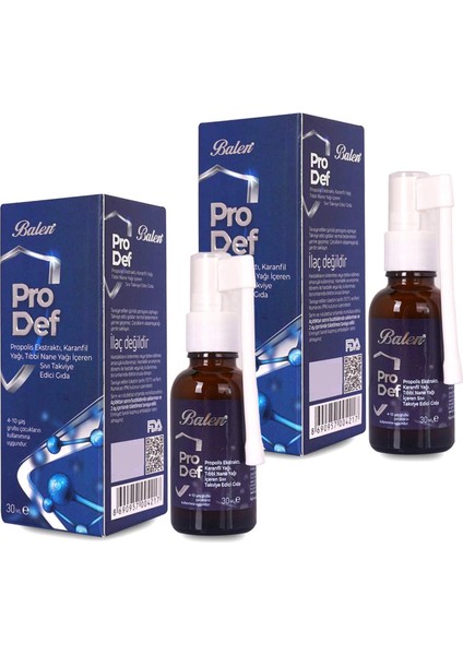 Prodef Propolis Karanfil Yağı Boğaz Spreyi 30 ml x 2 Adet