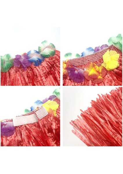 Setli Yetişkin Çocuk Uyumlu Hawaii Eteği Kırmızı fiyatları