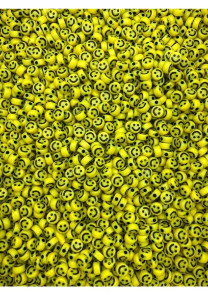 25GR Sarı Renk 4X7MM Smile,gülen Yüz Boncuk ,yassı Plastik Gülen Surat Boncuk (25 Gr, ~200 Adet) modelleri