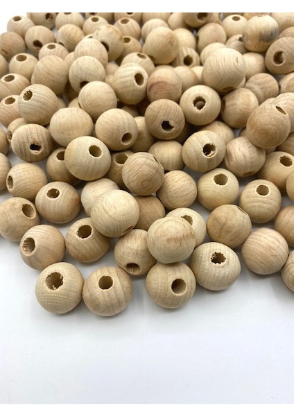 16MM Ham Ahşap Tahta Boncuk (100GR,~65 Adet Boncuk)