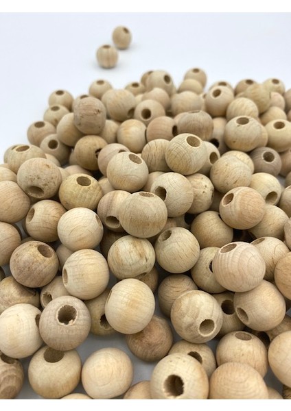16MM Ham Ahşap Tahta Boncuk (100GR,~65 Adet Boncuk)