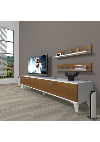 Eko 4 Slm Std Silver Tv Ünitesi Tv Sehpası Beyaz Ceviz