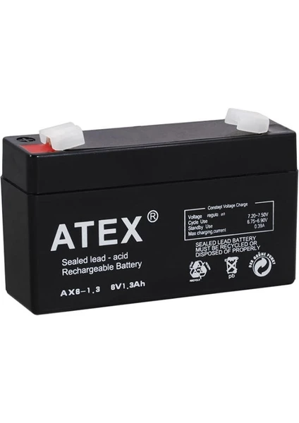 Akü 6V 1.3A (9.7x5.4x2.3cm) Atex