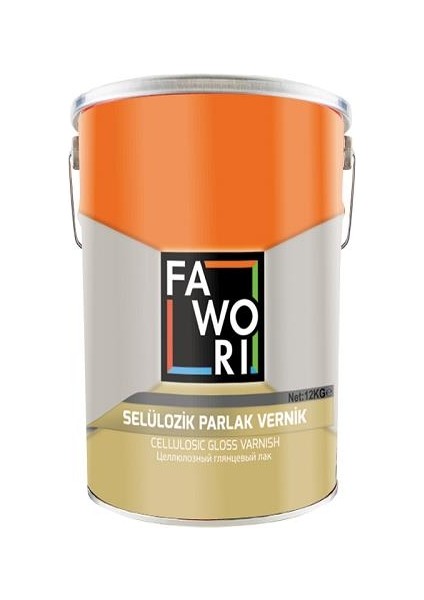 Fawori Selülozik Parlak Vernik 12 kg Şeffaf
