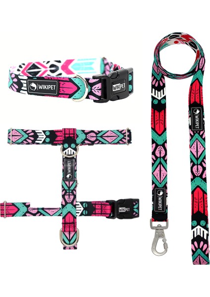 Aztec Dark Köpek Tasma Seti Medium